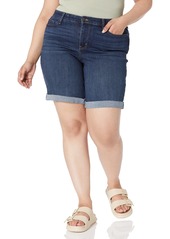 Calvin Klein Women's Plus Size Bermuda 5-Pocket Styling Signature Omega Topstitching Shorts  W