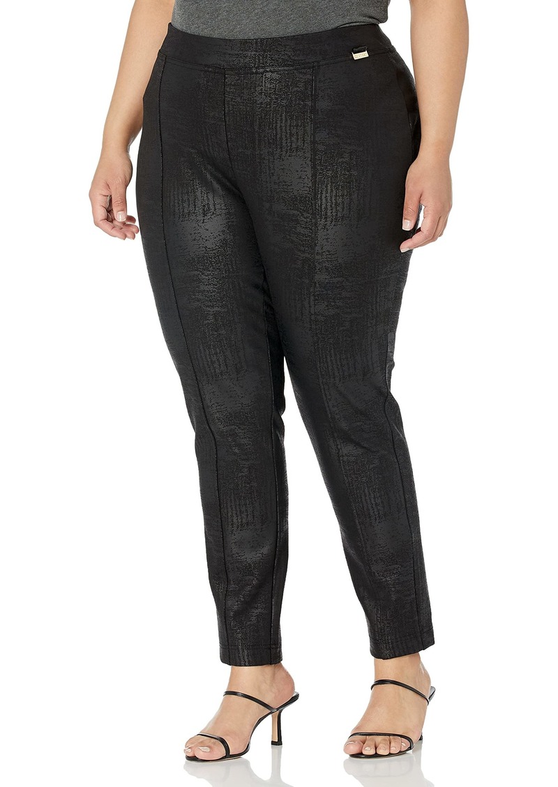 Calvin Klein Women's Plus Size Essential Power Stretch Ponte Legging  Shimmer