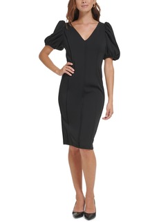 Calvin Klein Women's Puff-Sleeve Sheath Dress - Black