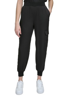 Calvin Klein Women's Pull-On Cargo Jogger Pants - Black