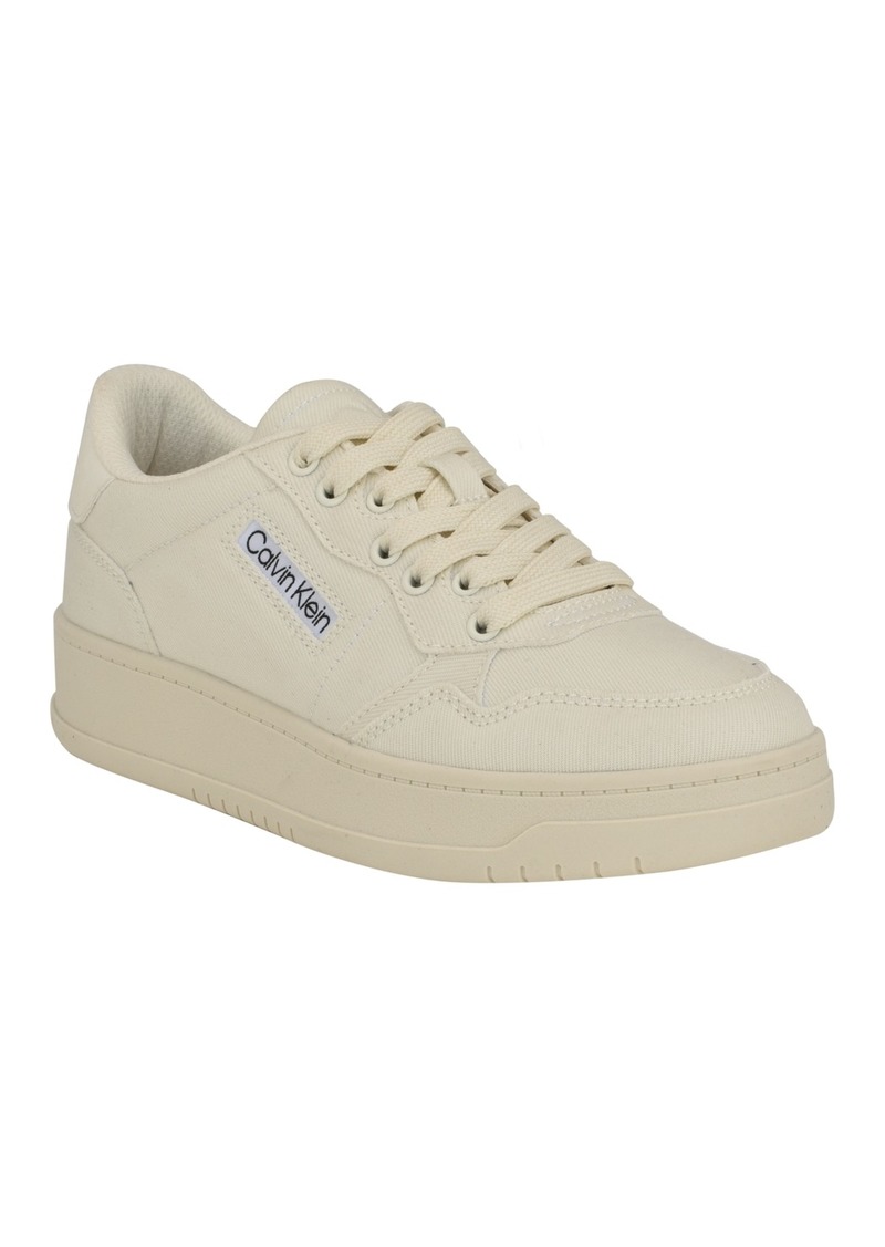 Calvin Klein Women's Rhean Round Toe Lace-Up Casual Sneakers - Ivory