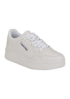 Calvin Klein Women's Rhean Round Toe Lace-Up Casual Sneakers - White