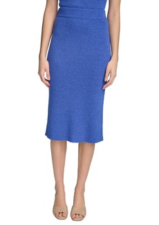 Calvin Klein Women's Ribbed Knit Midi Skirt - Dazzling Blue