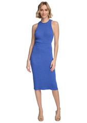 Calvin Klein Women's Ribbed Knit Midi Skirt - Dazzling Blue