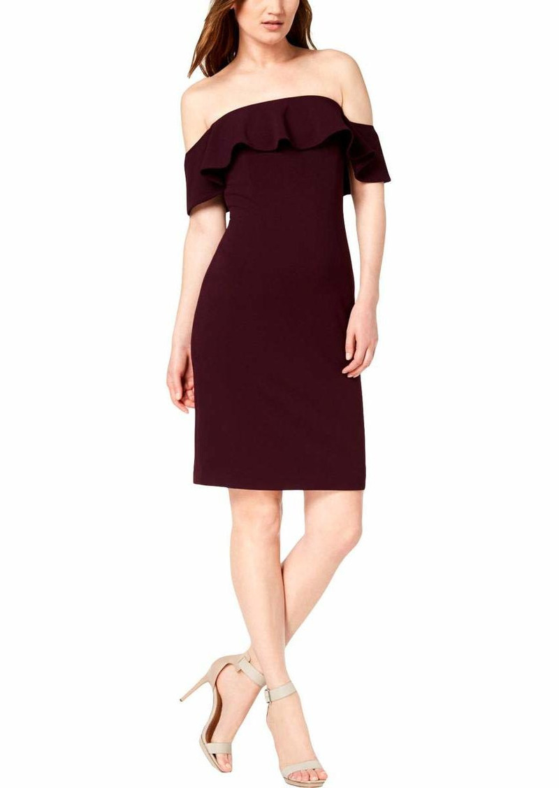 Calvin Klein Women's Ruffle Off-The-Shoulder Sheath Dress