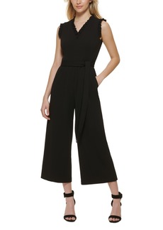Calvin Klein Women's Ruffle-Trimmed Jumpsuit - Black