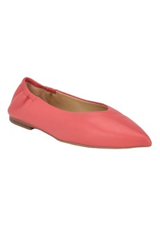 Calvin Klein Women's Saylory Pointy Toe Slip-On Dress Flats - Pink Leather