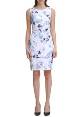 Calvin Klein Women's Scuba Crepe Sleeveless Sheath Dress - Serene Multi