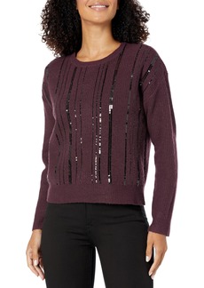 Calvin Klein Women's Sequin Crew Neck Long Sleeve Sweater