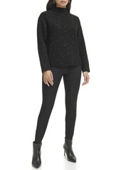 Calvin Klein Women's Sequin Mock Neck Long Sleeve Sweater