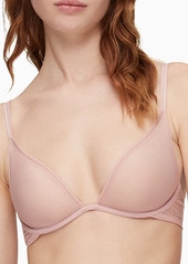 Calvin Klein Women's Sheer Marquisette Unlined Plunge Bra QF6727 - Subdued Pink