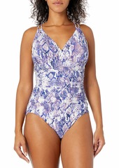 Calvin Klein Women's Shirred One Piece Swimsuit with Removable Cups
