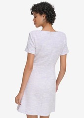 Calvin Klein Women's Short-Sleeve Faux-Wrap Dress - Opal Multi