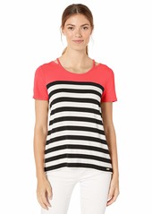 Calvin Klein Women's Short Sleeve TOP with Cut Outs