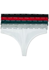 Calvin Klein Women's Signature Logo 5-Pk. Thong Underwear QD3712 - White/black/grey/temper/polarity