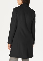 Calvin Klein Womens Single-Breasted Wool Blend Coat - Red Velvet