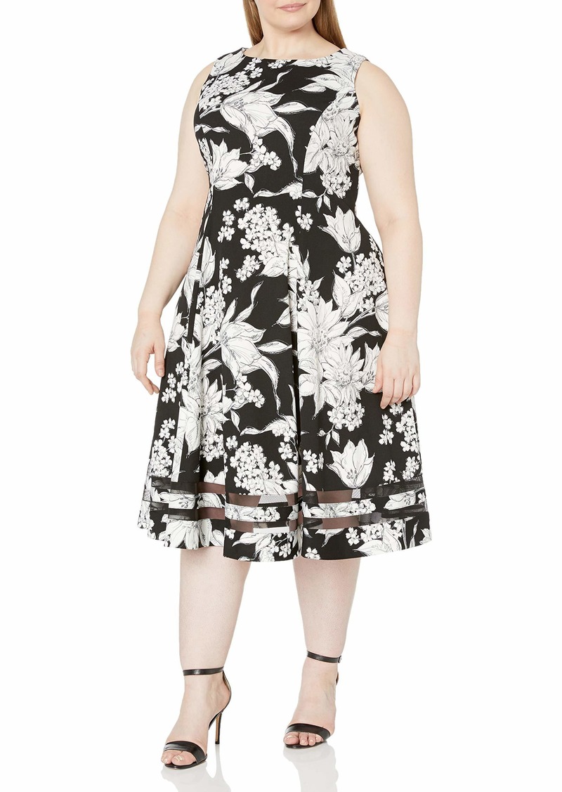 Calvin klein trendy plus discount size illusion-hem midi dress