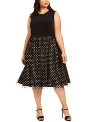Calvin Klein Women's Size Sleeveless Midi with Tulle Skirt