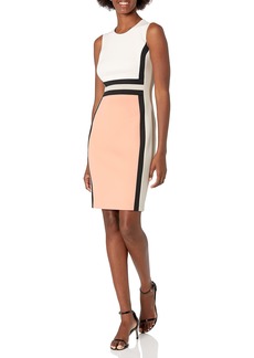 Calvin Klein Women's Sleeveless Fitted Cocktail Sheath Dress BLSM/PCH Multi