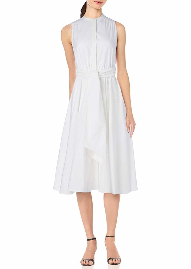 Calvin Klein Women's Sleeveless Midi Shirt Dress with Full Pleated Skirt