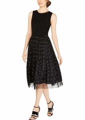 Calvin Klein Women's Sleeveless Midi with Tulle Skirt