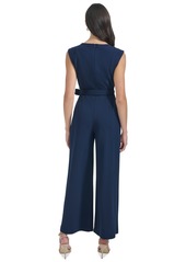 Calvin Klein Women's Sleeveless Straight-Leg Jumpsuit - Indigo