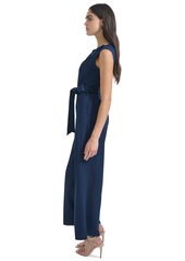 Calvin Klein Women's Sleeveless Straight-Leg Jumpsuit - Indigo