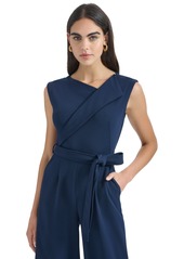 Calvin Klein Women's Sleeveless Straight-Leg Jumpsuit - Indigo