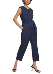 Calvin Klein Women's Sleeveless Tie-Waist Jumpsuit - Indigo