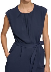 Calvin Klein Women's Sleeveless Tie-Waist Jumpsuit - Indigo