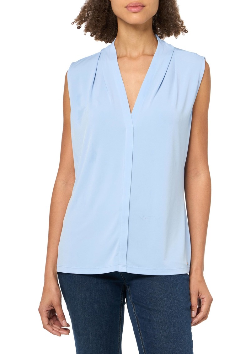 Calvin Klein Women's Sleeveless V-Neck Suiting Blouse  S