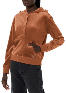 Calvin Klein Women's Soft Logo Comfortable Velour Everyday Sweatshirt  SM (US 4-6)