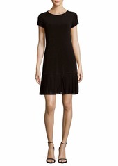 Calvin Klein Women's Solid Dress with Pleated Hem