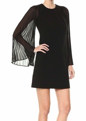 Calvin Klein Women's Solid Dress with Pleated Sleeves