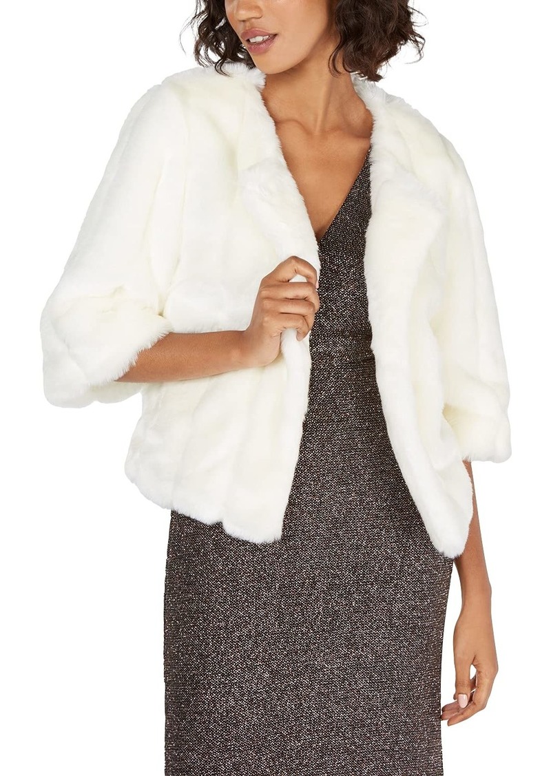 Calvin Klein Women's Solid Faux Fur Shrug