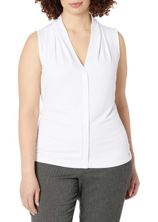 Calvin Klein Women's Sleeveless V-Neck Suiting Blouse  S