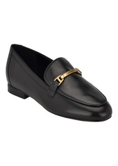 Calvin Klein Women's Sommiya Almond Toe Casual Slip-On Loafers - Dark Natural Leather