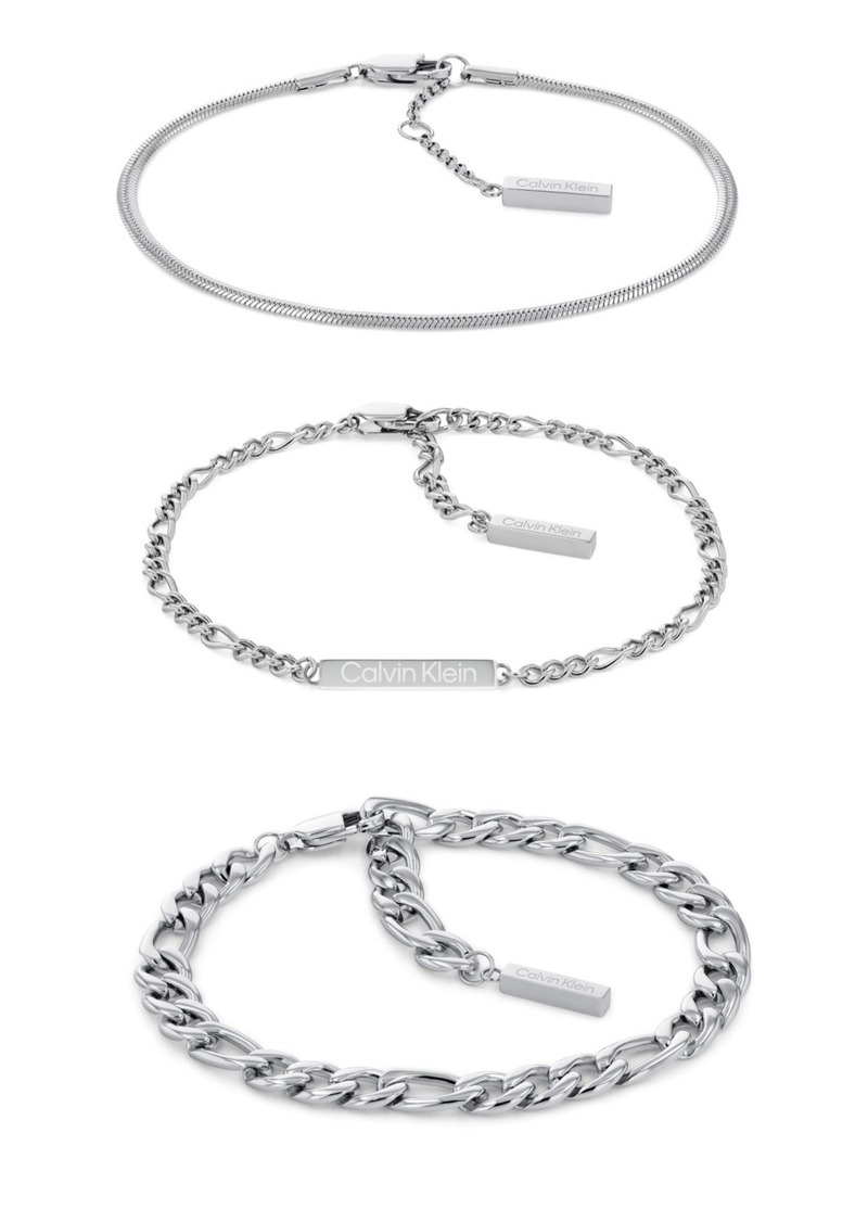 Calvin Klein Women's Stainless Steel Bracelet Set - Silver-tone