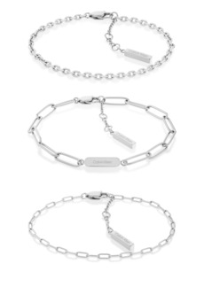 Calvin Klein Women's Stainless Steel Chain Bracelet Gift Set, 3 Piece - Stainless Steel