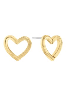 Calvin Klein Women's Stainless Steel Heart Earrings - Gold Tone
