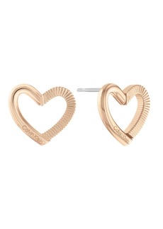 Calvin Klein Women's Stainless Steel Heart Earrings - Carnation Gold Tone