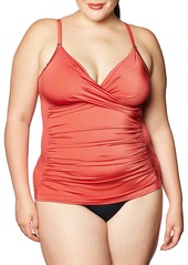 Calvin Klein Women's Standard Tankini Swimsuit with Adjustable Straps and Tummy Control