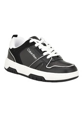 Calvin Klein Women's Stellha Lace-Up Round Toe Casual Sneakers - Black- Manmade
