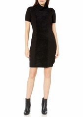 Calvin Klein Women's Suede Front Turtleneck Dress