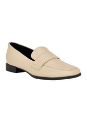 Calvin Klein Women's Tadyn Square Toe Slip-On Casual Loafers - Light Natural Leather