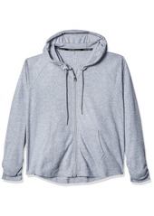 Calvin Klein Women's Premium Performance Ruched Long Sleeve Zip Up Hoodie (Standard and Plus)