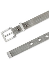 Calvin Klein Women's Thin Minimalist Metallic Mesh Dress Belt - Silver