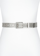 Calvin Klein Women's Thin Minimalist Metallic Mesh Dress Belt - Silver