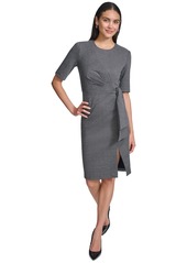 Calvin Klein Women's Tie-Front Sheath Dress - Black Multi