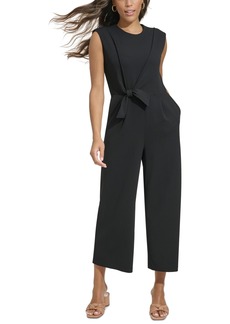 Calvin Klein Women's Tie-Waist Sleeveless Jumpsuit - Black